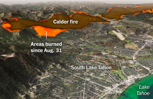caldor fire map